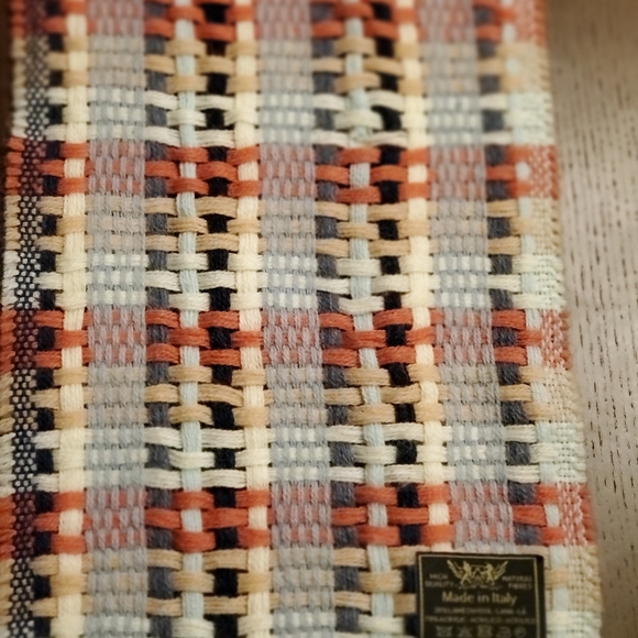 🍂🍁🍂Scarf. Made in Italy. Soft, 60" long, muted oranges and blues, warm❄️🌡 - Picture 2 of 4